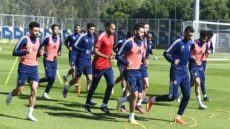 لاعبو الأهلي يخوضون مراناً فى الجيم قبل مباراة فلامنجو بمونديال الأندية