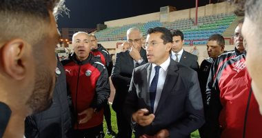 وزير الرياضة يؤازر المنتخب الأولمبى بمعسكره قبيل مباراته المرتقبة أمام زامبيا