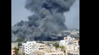 حريق هائل فى محطة للغاز المنزلى بضواحى العاصمة اليمنية صنعاء