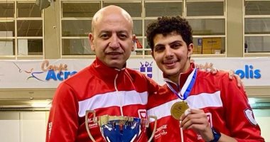 اللاعب محمد ياسين يحصد الميدالية الذهبية ببطولة كأس العالم للسلاح باليونان